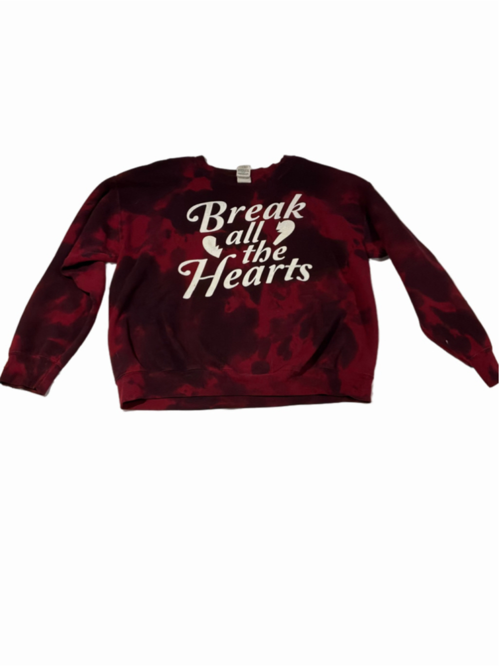 Women's Tie-Dye Sweatshirt Red Black Size L
